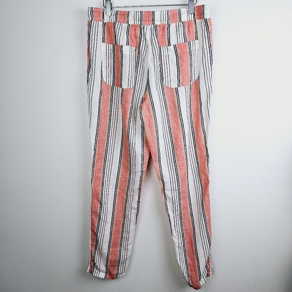 Loft Beach Striped Linen Blend Pants, size Small - Picture 2 of 8